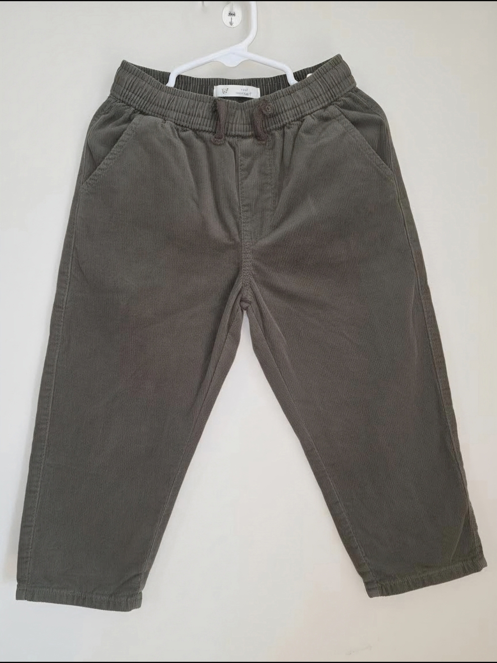 Zara Olive Corduroy Pull-On Pants